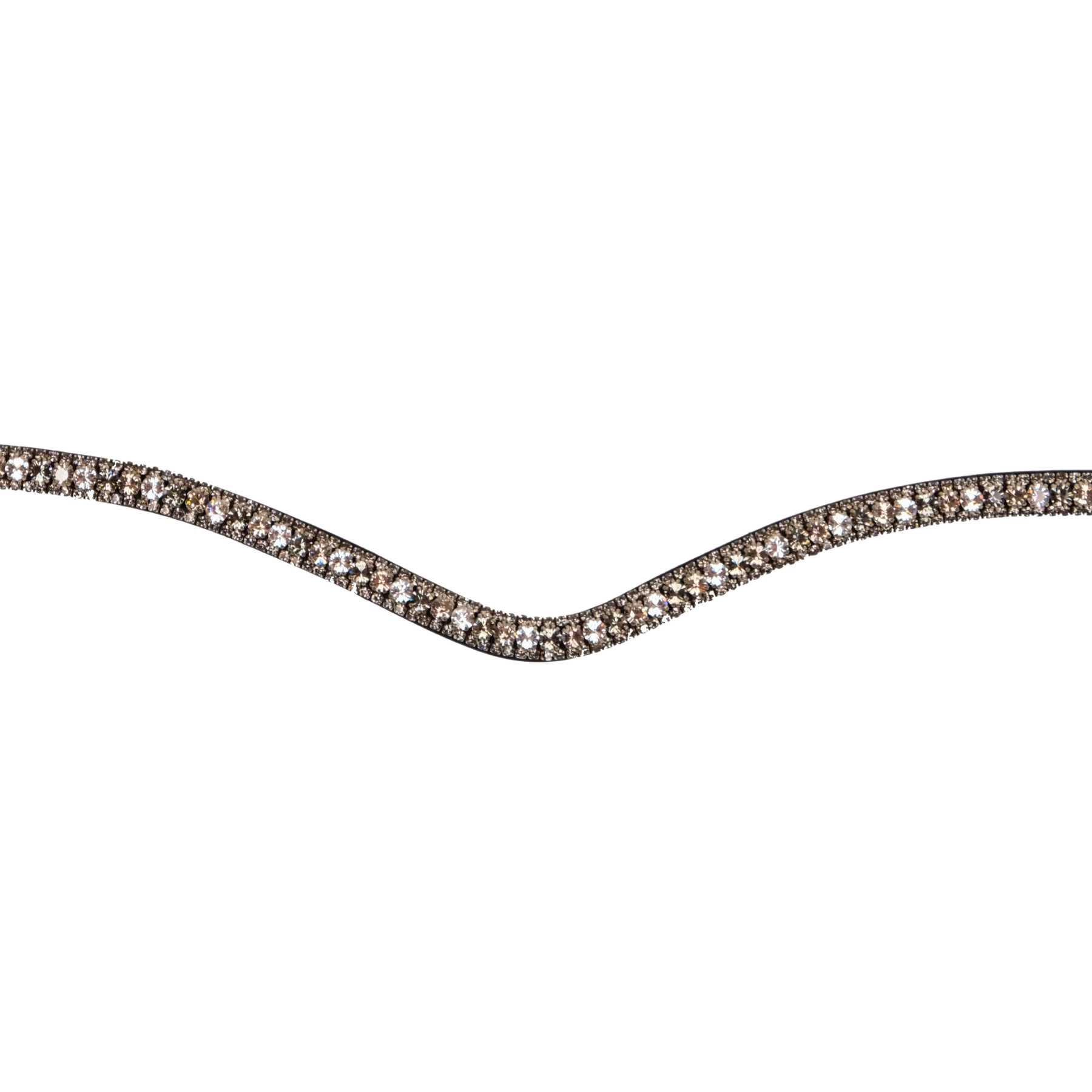Montar Dlux Grey Snap-On Browband, Black Leather