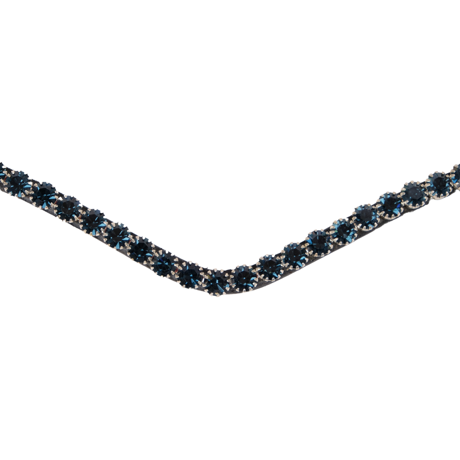 Montar Navy Crystal Snap-On Browband, Black Leather