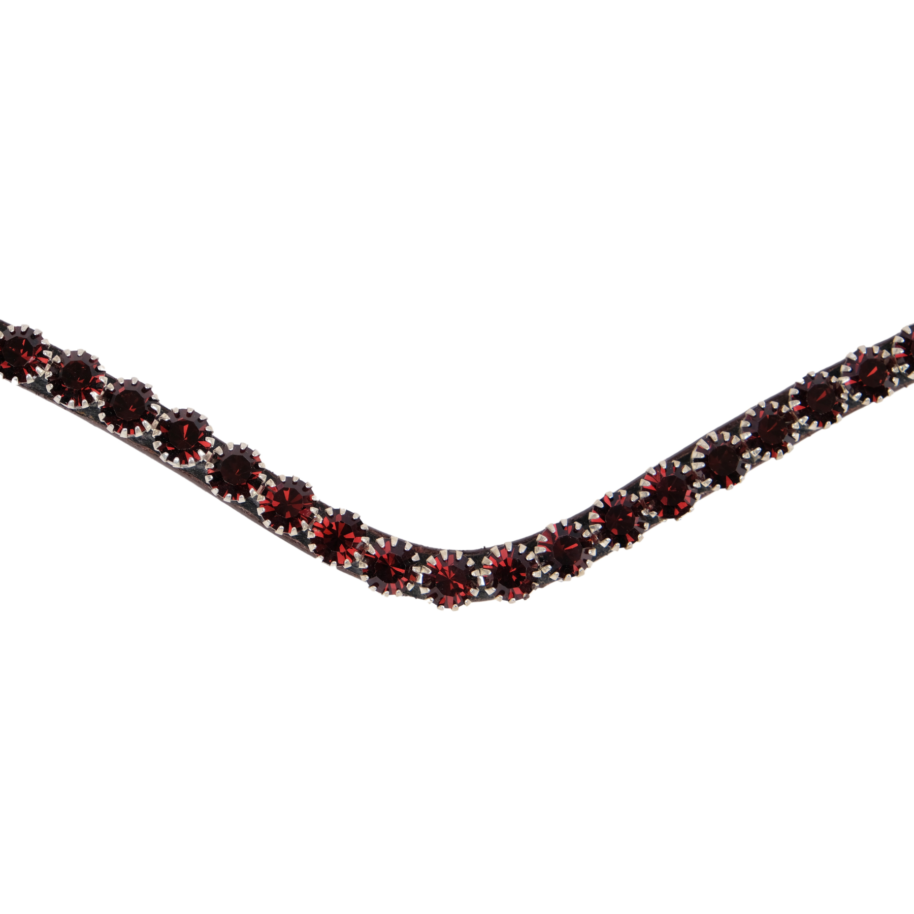 Montar Plum Crystal Snap-On Browband, Brown Leather