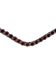 Montar Plum Crystal Snap-On Browband, Brown Leather