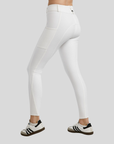 Montar Megan Yati Ladies Full Grip High Rise Breeches with Phone Pockets, White