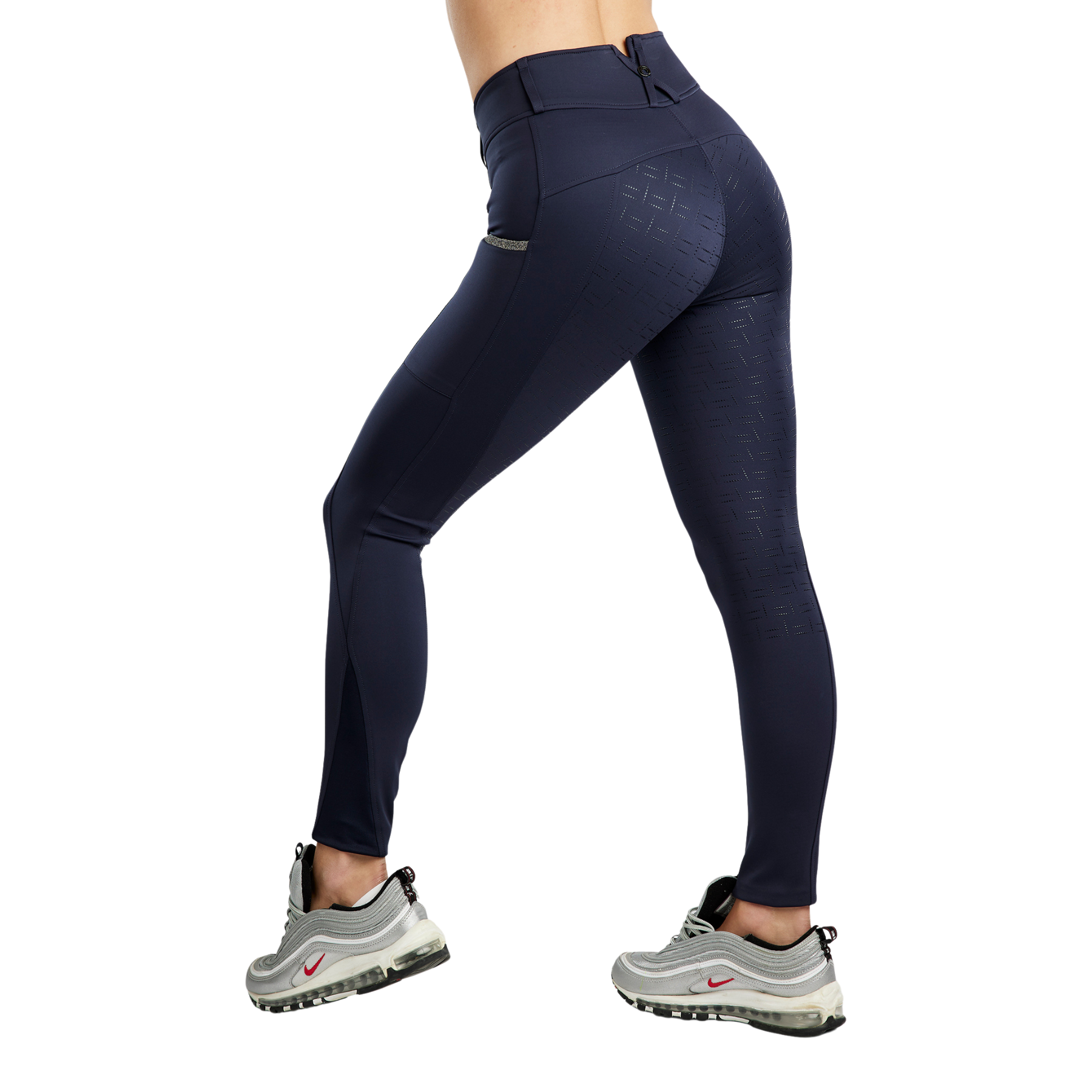 Montar MoGloria Caviar Tape Ladies Hybrid Pull On Full Grip Leggings, Navy