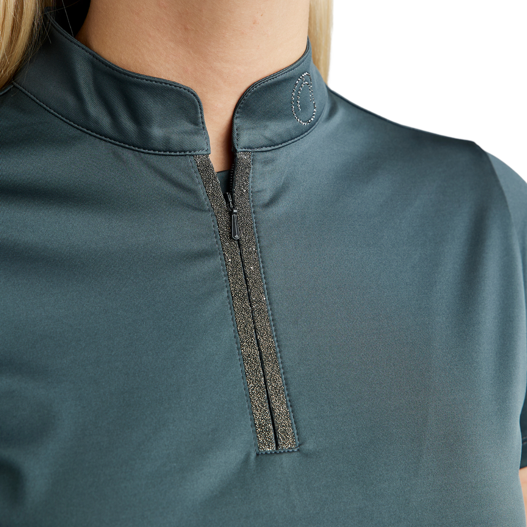 Montar MoGloria Ladies Short Sleeved Training Shirt with Caviar Tape, Dark Slate