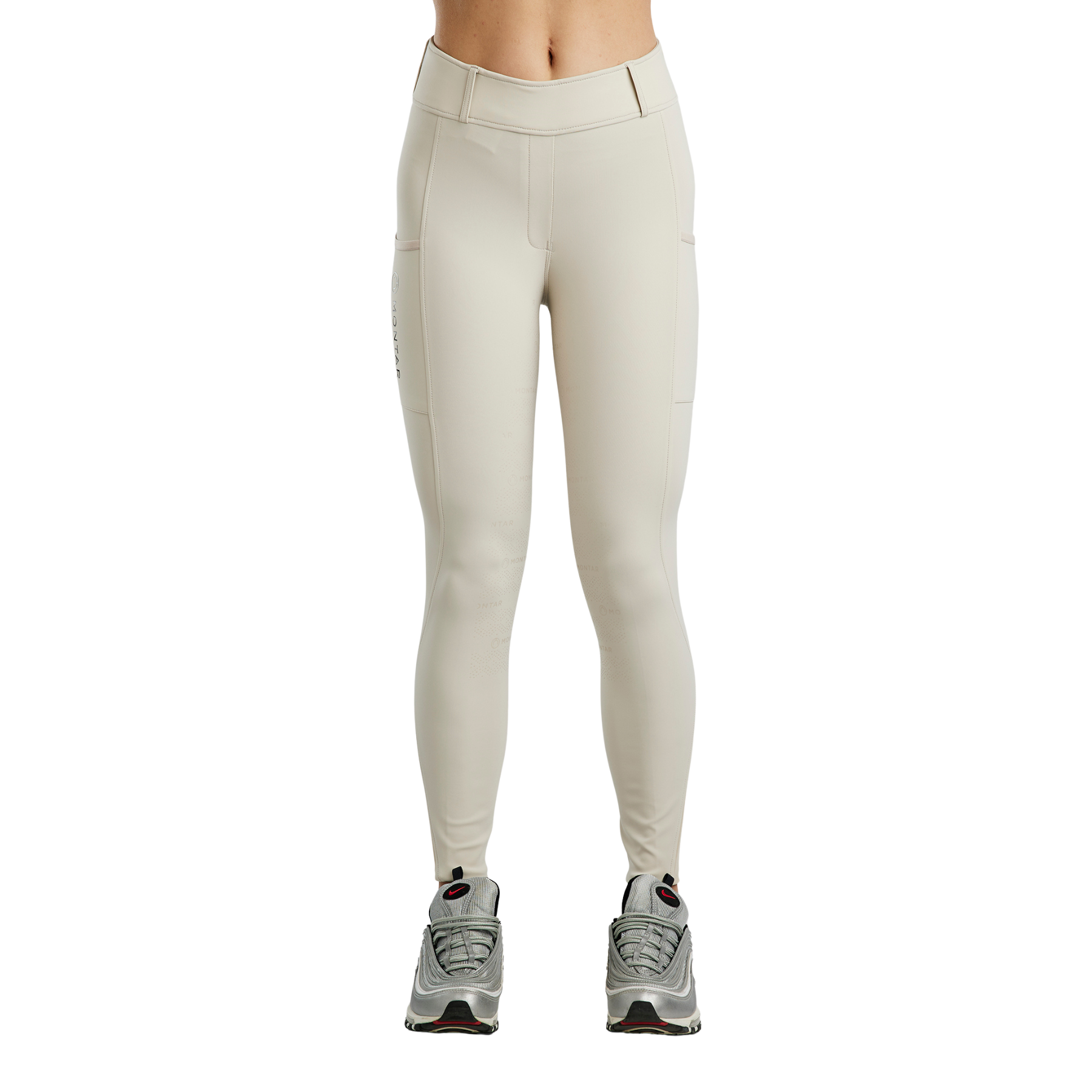 Montar MoMichelle Ladies Pull On Leggings with Gun Metal, Light Silver Gray