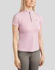 Montar MoPearl Pintuck Ladies Short Sleeve training Shirt, Candy Pink