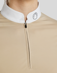 Montar MoZida REFINED Ladies Competition Shirt w. Lasercut Inserts & Gun Metal Print, Warm Grey Beige