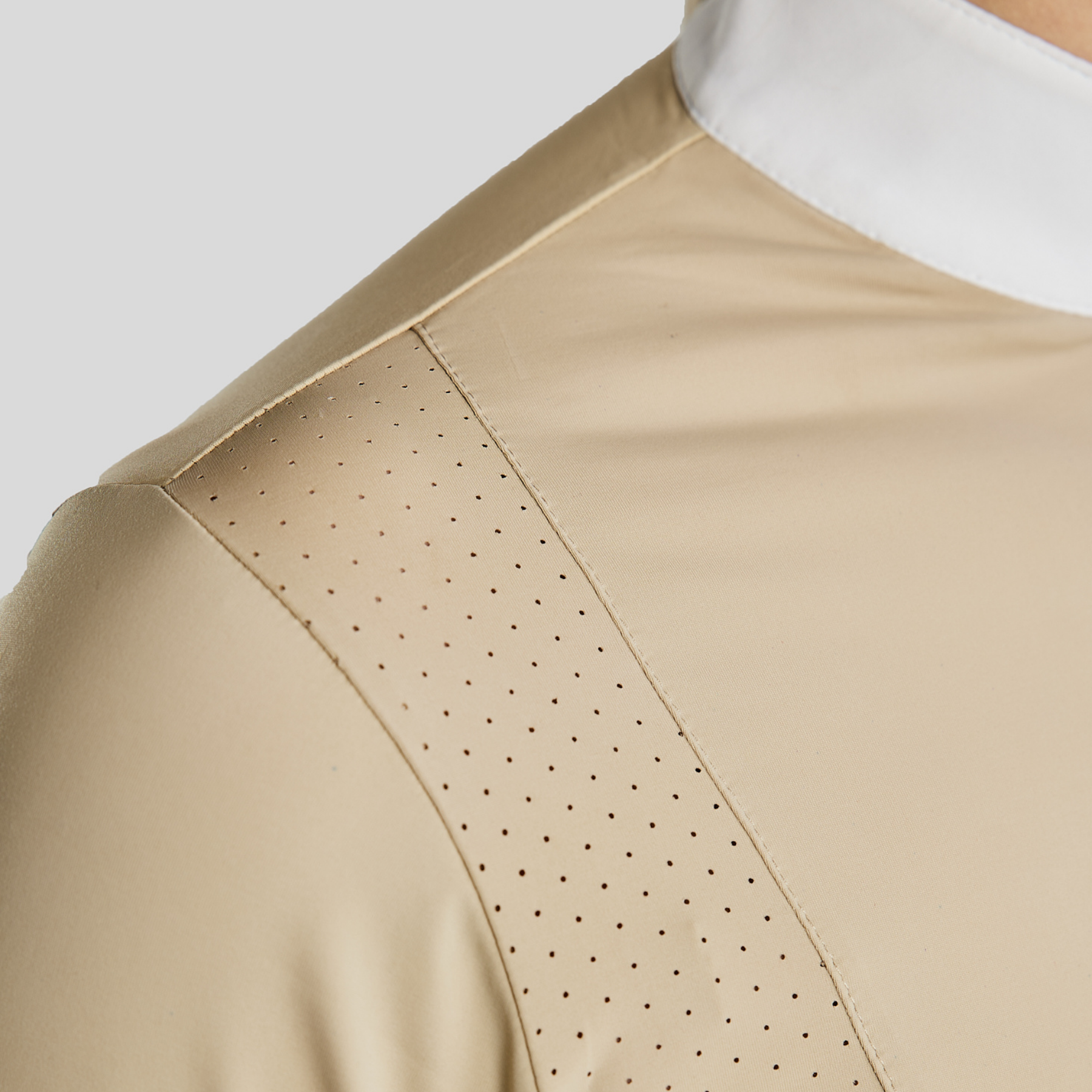 Montar MoZida REFINED Ladies Competition Shirt w. Lasercut Inserts & Gun Metal Print, Warm Grey Beige
