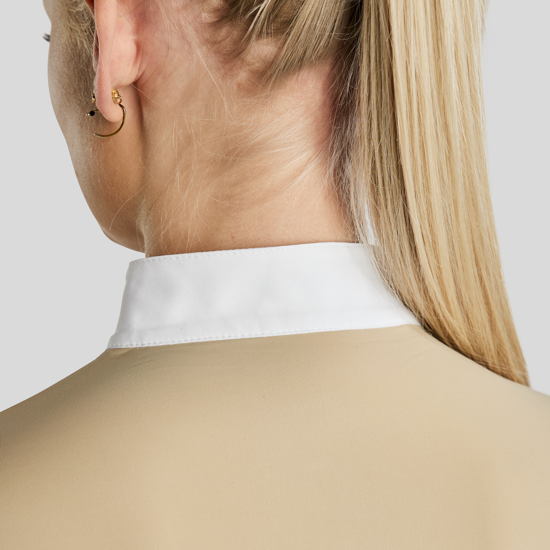 Montar MoZida REFINED Ladies Competition Shirt w. Lasercut Inserts & Gun Metal Print, Warm Grey Beige