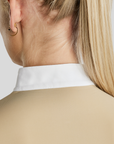 Montar MoZida REFINED Ladies Competition Shirt w. Lasercut Inserts & Gun Metal Print, Warm Grey Beige