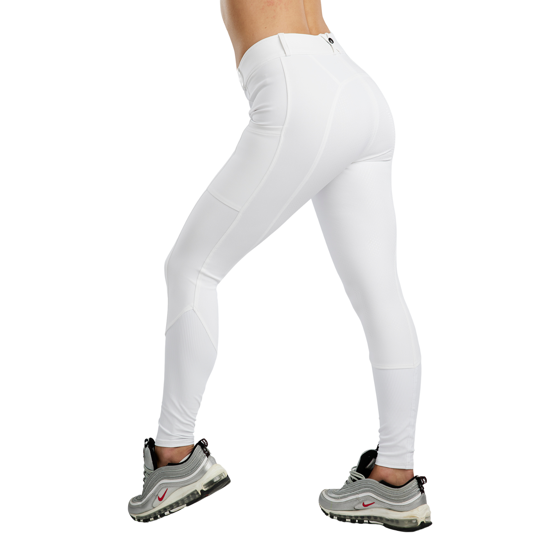 Montar MoZira Ladies Refined Full Grip Breeches with Compression, White