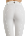 Montar MoZuna REFINED Breeches w. Pintucks and Gun Metal Crystals, White