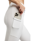 Montar MoZuna REFINED Breeches w. Pintucks and Gun Metal Crystals, White