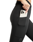 Montar MoZuna REFINED Full Grip Tights w. Pintucks and Gun Metal Crystals, Black