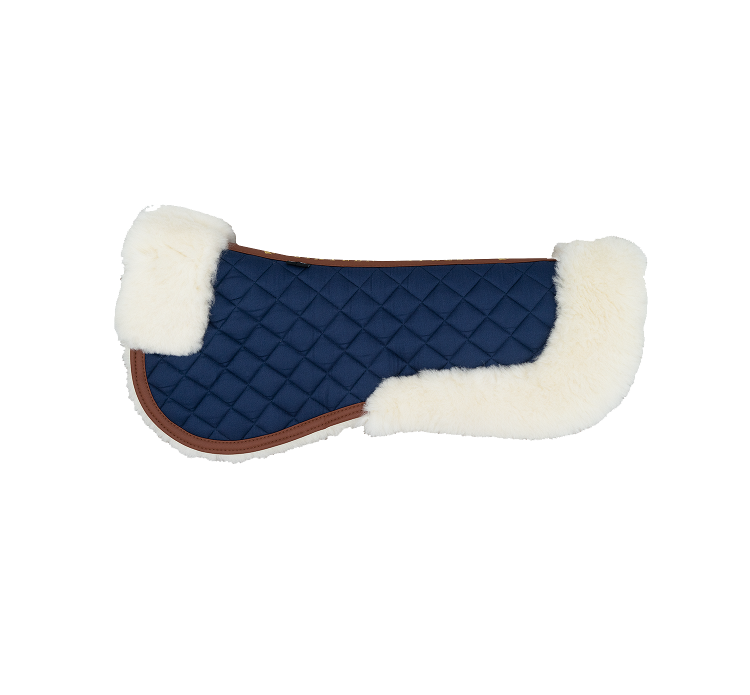 Sixteen Cypress Merino Wool Fleece Half Pad, Navy & Cognac