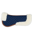 Sixteen Cypress Merino Wool Fleece Half Pad, Navy & Cognac