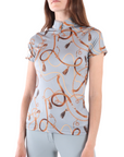 Montar Haily Bridle Print Ladies Short Sleeve Training Shirt, Turin