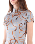 Montar Haily Bridle Print Ladies Short Sleeve Training Shirt, Turin