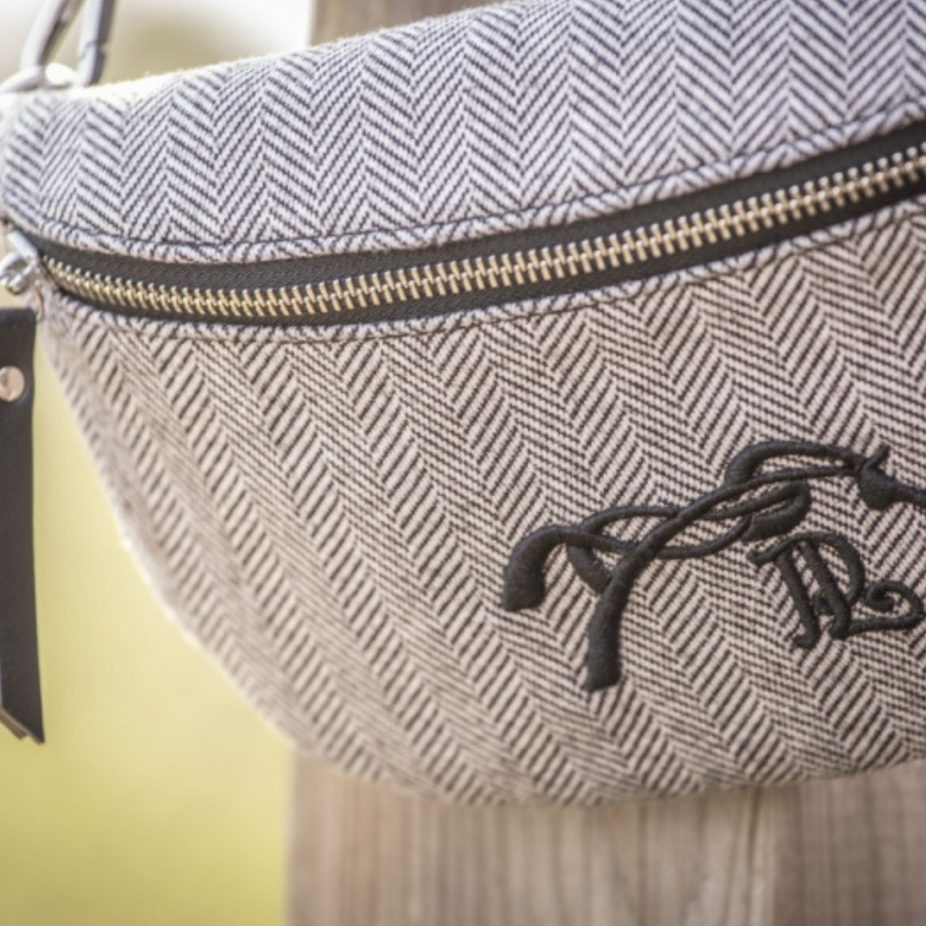 Pénélope Chevron Herringbone Chest Bag