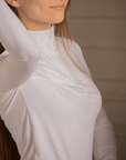 Penelope Florence Mesh Ladies Long Sleeve Show Shirt, Optic White
