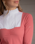 Penelope Florence Mesh Ladies Long Sleeve Show Shirt, Terracota