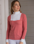 Penelope Florence Mesh Ladies Long Sleeve Show Shirt, Terracota