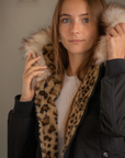 Pénélope Léolyon Jacket, Black w/ Leopard