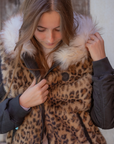 Pénélope Léolyon Jacket, Black w/ Leopard