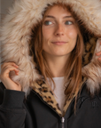 Pénélope Léolyon Jacket, Black w/ Leopard