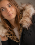 Pénélope Léolyon Jacket, Black w/ Leopard