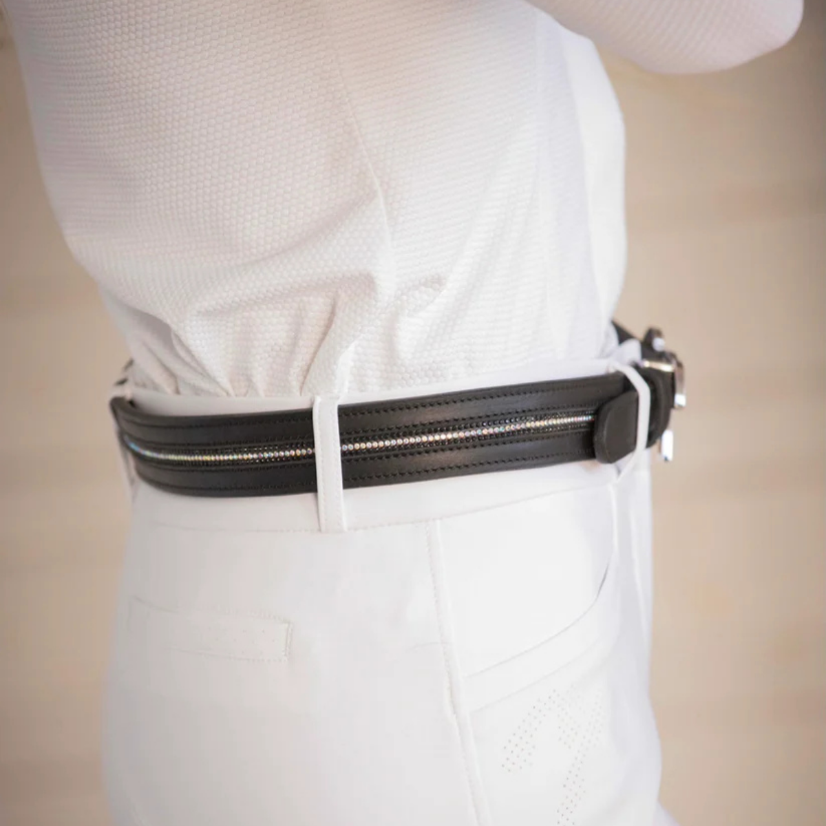 Pénélope Signature Strass Belt, Black