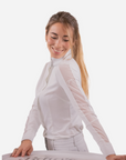 Pénélope Las Honey Ladies Long Sleeve Competition Shirt, White