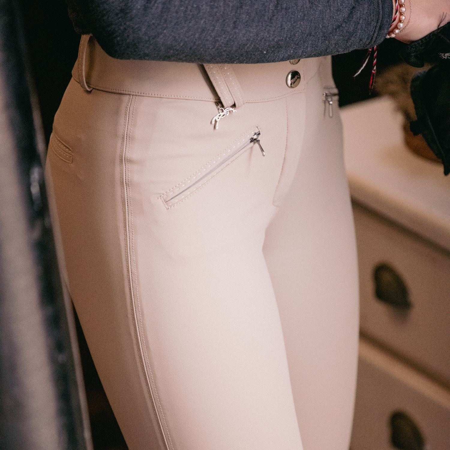 Pénélope Ladies New Rocky Knee Grip Breeches, Beige