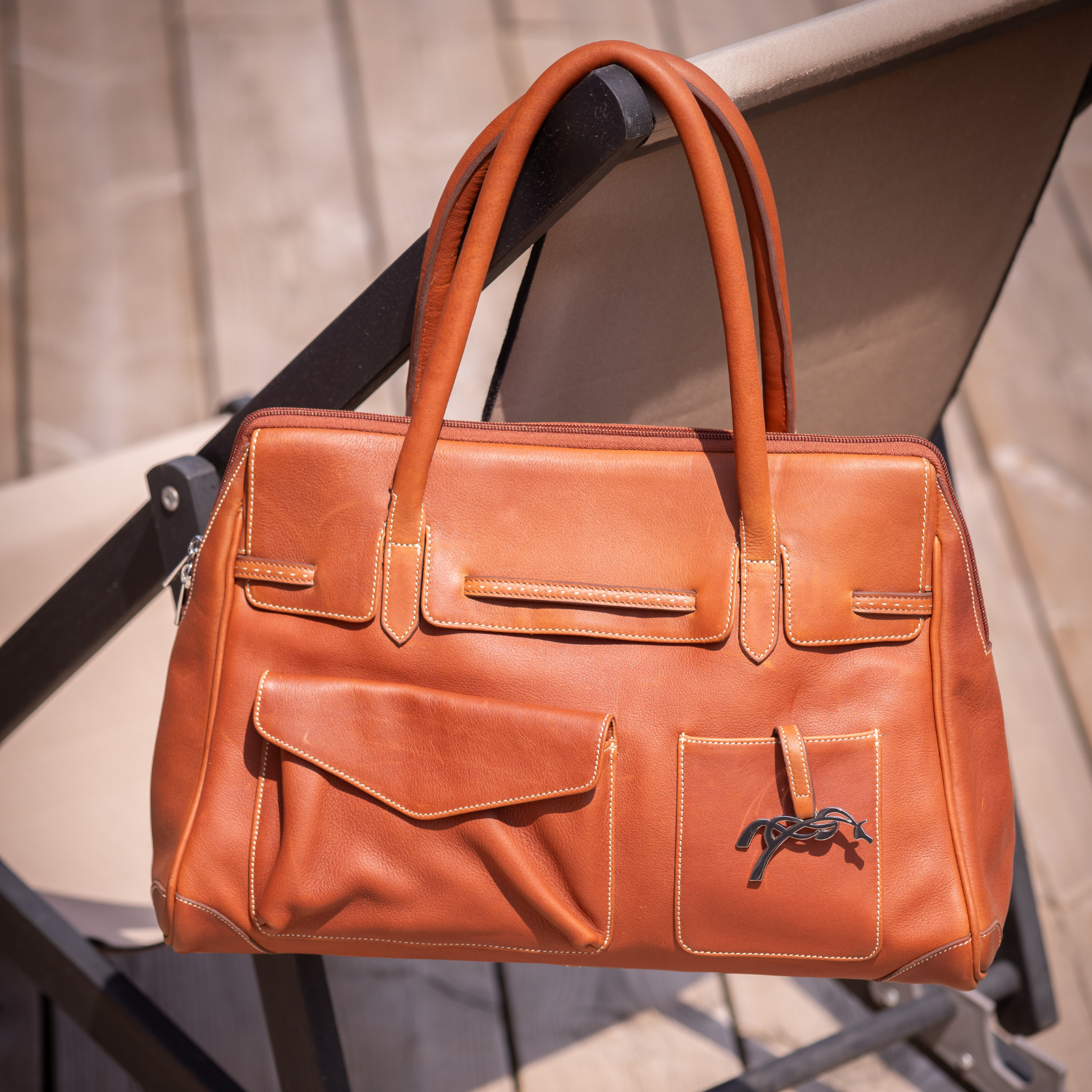 Pénélope Large Maëlys Bag - Brandy/Cognac