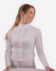 Pénélope Las Honey Ladies Long Sleeve Competition Shirt, White