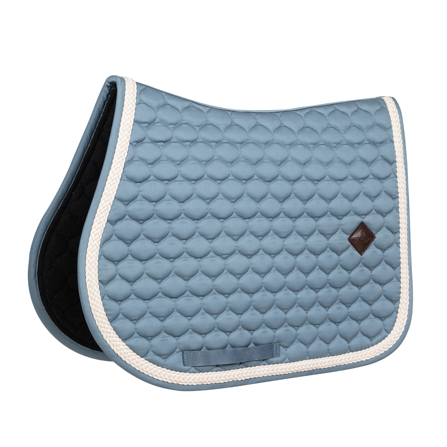 Kentucky Horsewear Show Jumping Saddle Pad with Plaited Cord, Light Blue