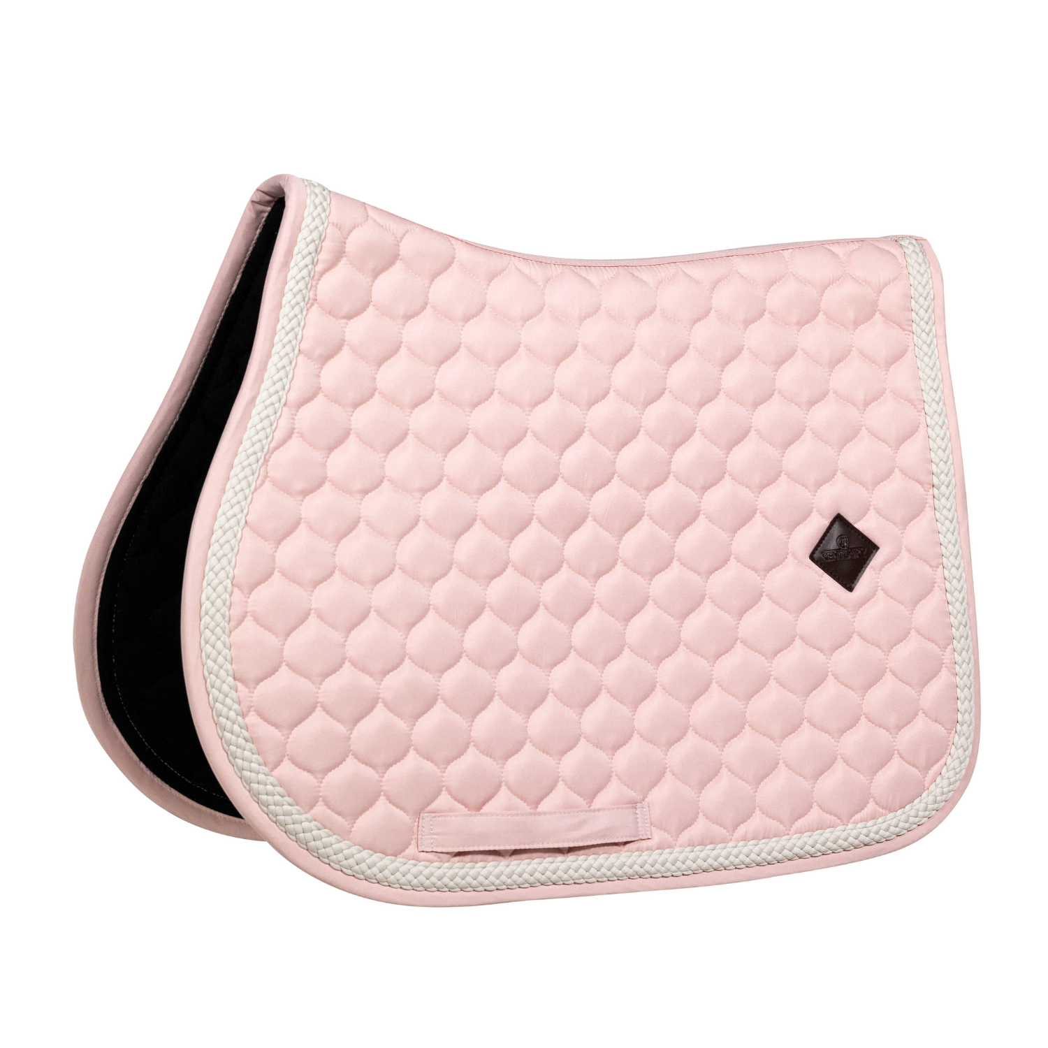 Kentucky Horsewear Show Jumping Saddle Pad with Plaited Cord, Soft Rose