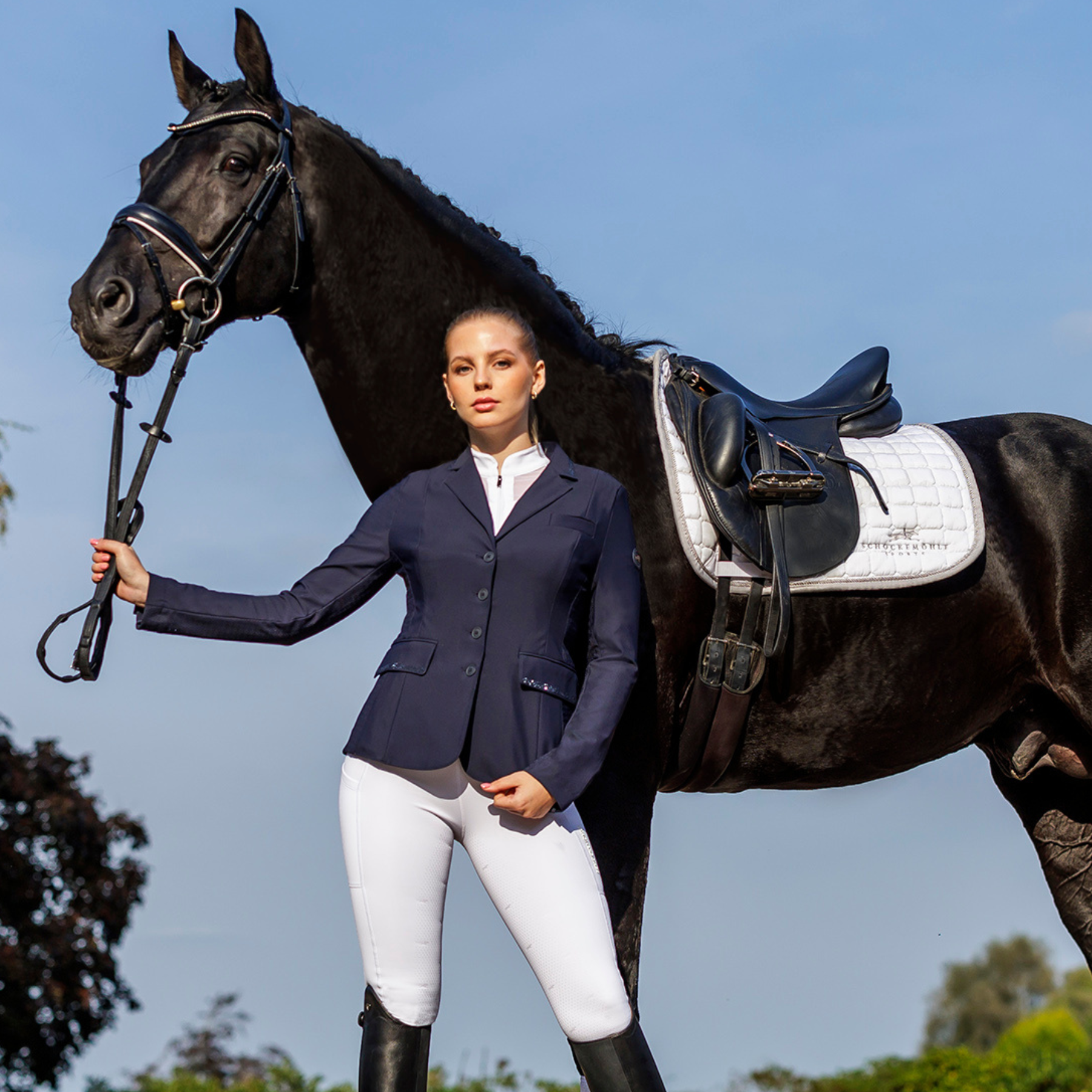 Schockemohle SPAlaine Ladies Show Jacket, Dark Navy
