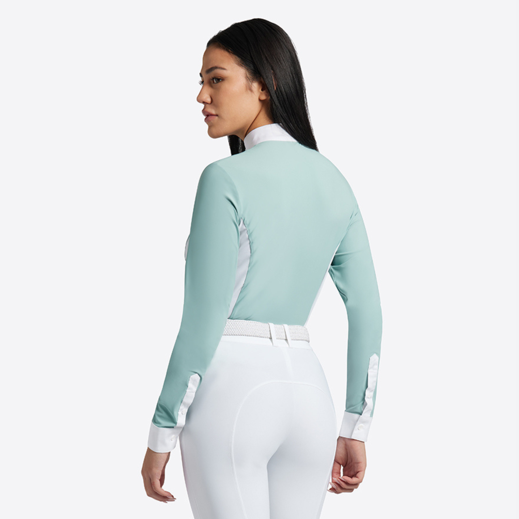 RG Jersey Piquet Long Sleeve Competition Zip Polo, Light Blue