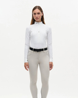 Trolle Ladies Long Sleeve Competition Shirt w/ Pleated Bib, White