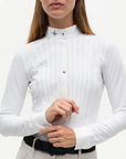 Trolle Ladies Long Sleeve Competition Shirt w/ Pleated Bib, White