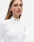 Trolle Ladies Long Sleeve Competition Shirt w/ Pleated Bib, White