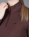Schockemohle SpDaria Ladies Long Sleeve 1/4 Zip Training Shirt, Mocca