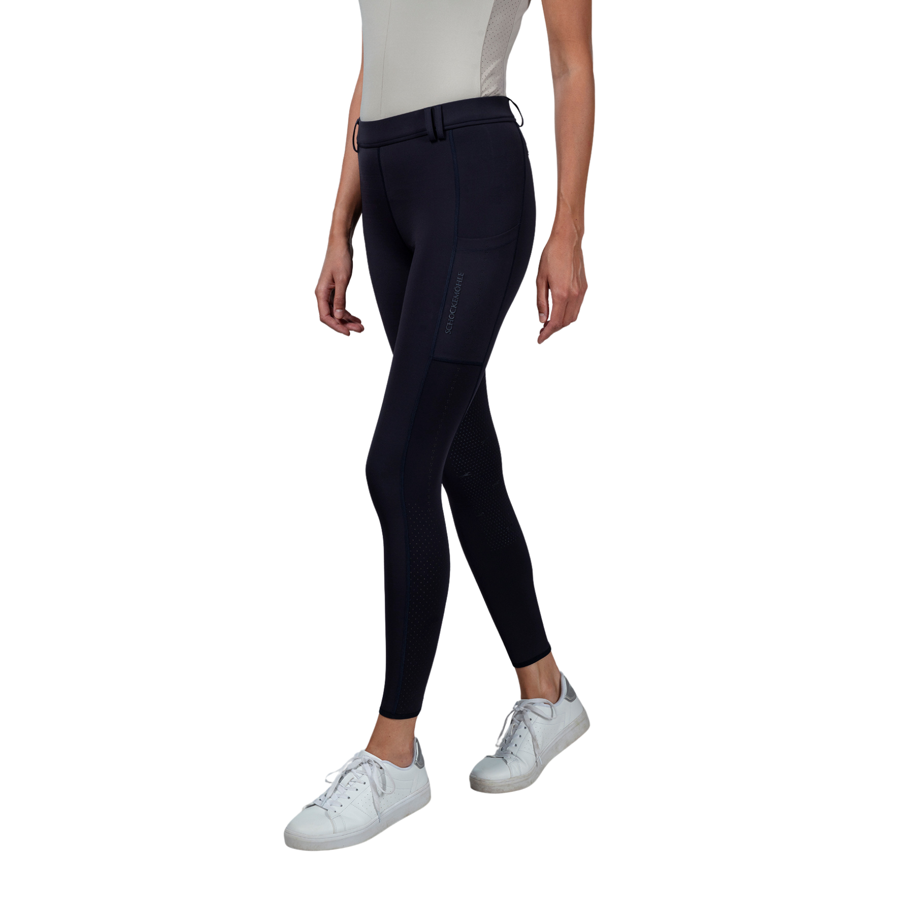 Schockemohle Air Sporty Ladies Full Grip Riding Tights, Navy