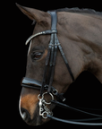 Schockemohle Milazzo Double Bridle, Black Patent/Gray