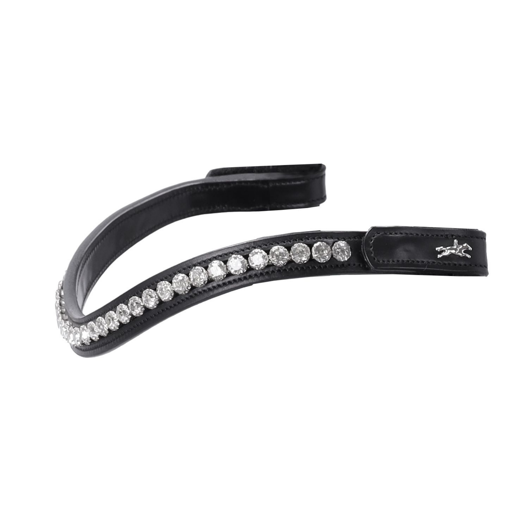 Schockemohle Palermo/Pisa Snap On Browband, Black/Crystal