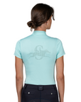 Schockemohle SPPoppy Style Ladies Short Sleeve Training Shirt, Aqua Sea