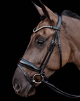 Schockemohle Siena Dressage Bridle, Black Patent / Gray
