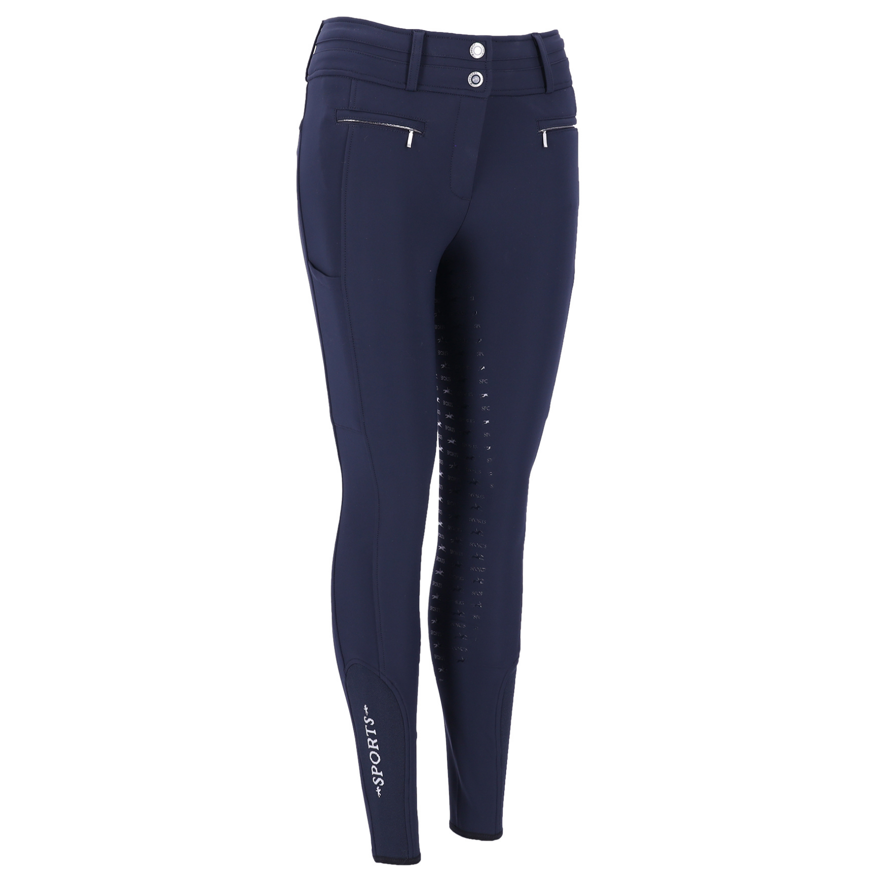 Schockemohle Winter Heather Ladies Full Grip Winter Breeches, True Navy