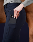 Schockemohle Winter Heather Ladies Full Grip Winter Breeches, True Navy
