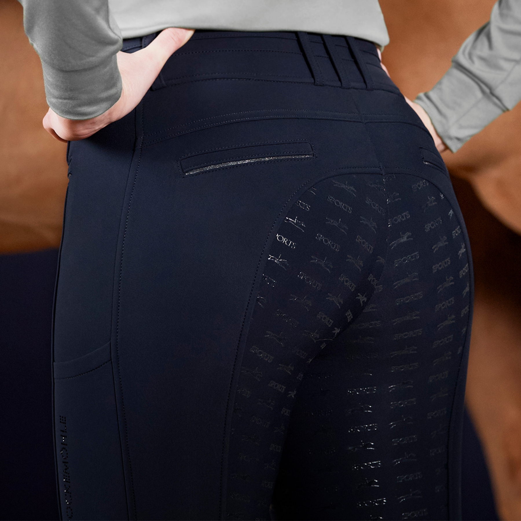 Schockemohle Winter Heather Ladies Full Grip Winter Breeches, True Navy